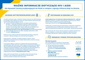 Ulotka dotycząca AIDS i HIV w języku polskim