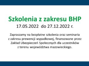 Informacja o prowadzonych szkoleniach z zakresu prewencji wypadkowej przez II Oddział ZUS w Warszawie.
