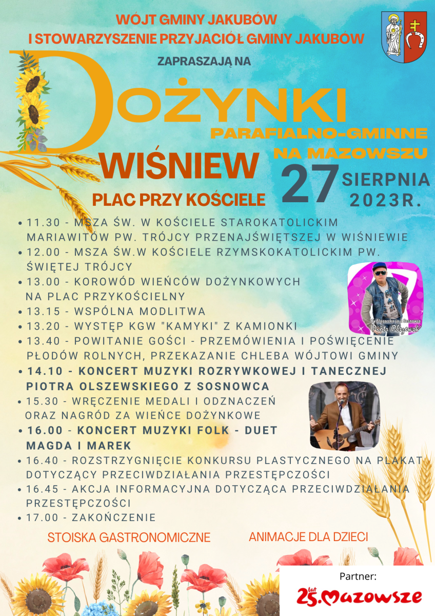plakat z napisem Dożynki i teksterm