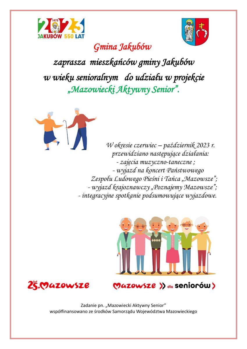plakat z wizerunkiem seniorów