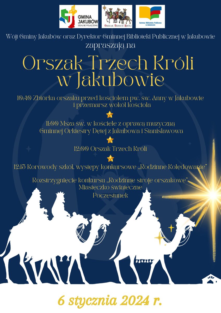 Plakat z napisem Orszak Trzech Króli