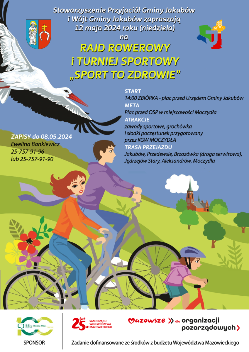 Na plakacie promującym pojawienie się sportowych ilustracji ludzi angażujących się w różne aktywności, takie jak działania na rowerze, bieganie oraz gra w nożną. Szczegóły wydarzeń i logotypy są również gotowe na plakacie.